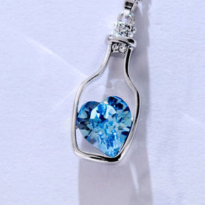 3colors Heart Crystal Pendant Necklace