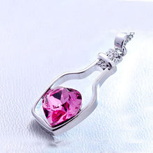 3colors Heart Crystal Pendant Necklace