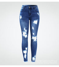 Ultra Stretchy Blue Tassel Ripped Jeans